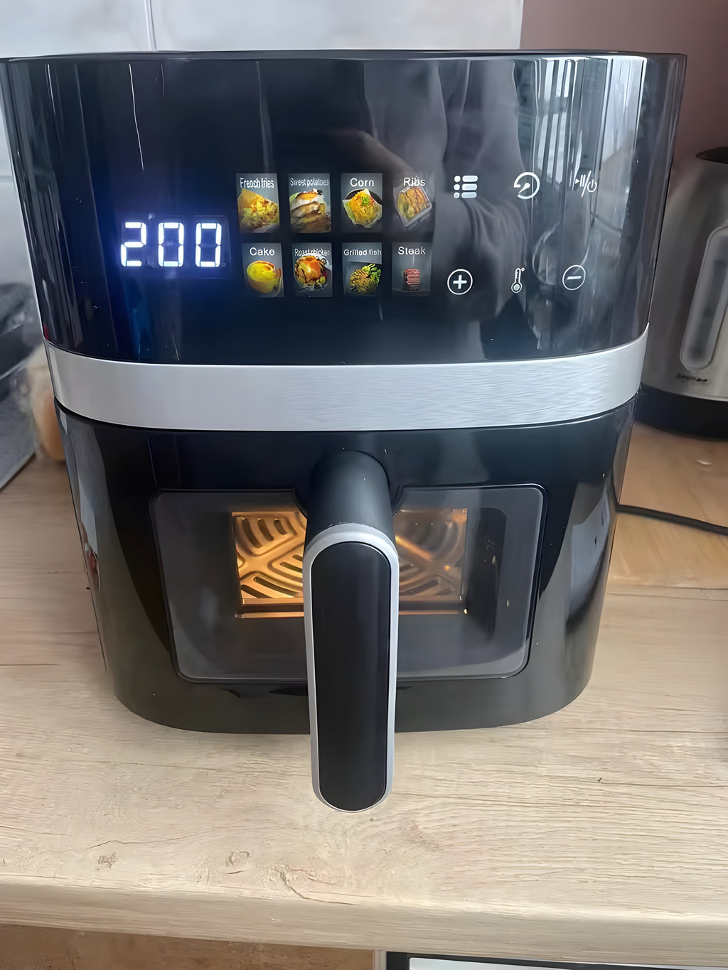 Air Fryer 5,5L – Écran Tactile LED, 8 Modes, Fenêtre Visible, Sans Graisse